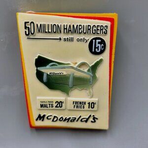 Large McDonalds Retro Fast Food Magnet 50 Million Sold 15 cent price Black White